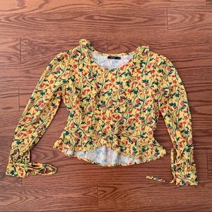 Yellow Floral Blouse ✨